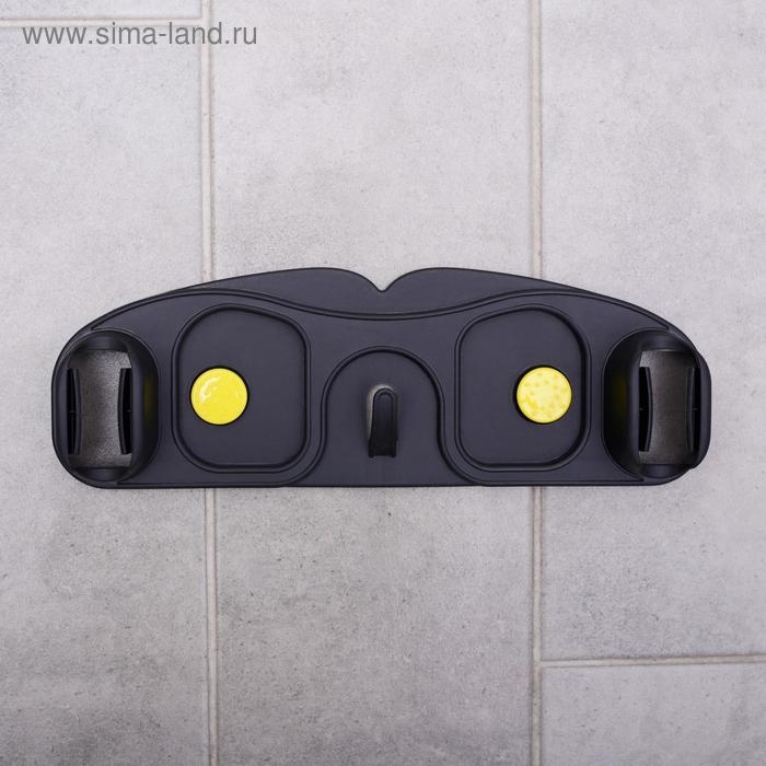 Держатель для швабр, 30&times;10&times;5 см, на липучке, с крючком, цвет МИКС