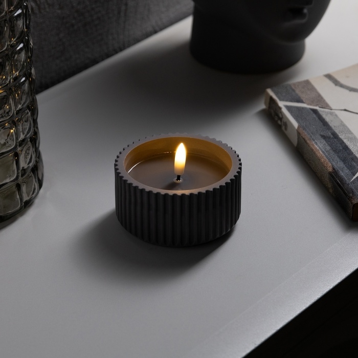 Светодиодная свеча «Интерьерная серая» 9.5 x 5 см, ААx2 (не в компл.), свечение тёплое белое Светодиодная свеча «Интерьерная серая» 9.5 x 5 см, ААx2 (не в компл.), свечение тёплое белое