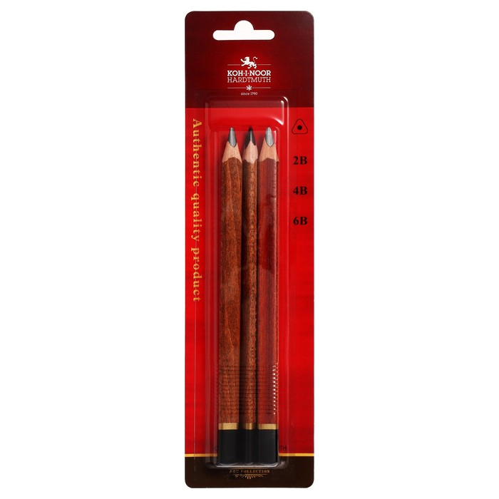 Карандаши чернографитные разной твердости Triograph, утолщённые трёхгранные, 2В, 4В, 6В 1833 Карандаши чернографитные разной твердости Triograph, утолщённые трёхгранные, 2В, 4В, 6В 1833