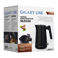Чайник электрический Galaxy GL 0336, пластик, 1 л, 2200 Вт, чёрный Чайник электрический Galaxy GL 0336, пластик, 1 л, 2200 Вт, чёрный