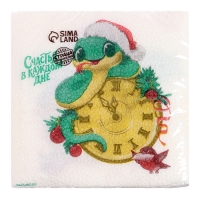 Салфетки новогодние бумажные &laquo;С Новым годом: змея&raquo;, однослойные, 24х24 см, 20 шт.