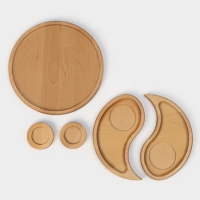 Подарочный набор деревянной посуды Adelica «Инь-янь», менажница 2 шт, поднос, подсвечник 2 шт, берёза Подарочный набор деревянной посуды Adelica «Инь-янь», менажница 2 шт, поднос, подсвечник 2 шт, берёза