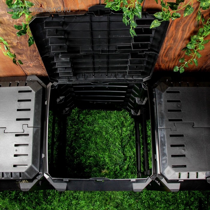 Компостер пластиковый Module, 1200 л, с крышкой, 198 × 72 × 82,6 см, чёрный Компостер пластиковый Module, 1200 л, с крышкой, 198 × 72 × 82,6 см, чёрный