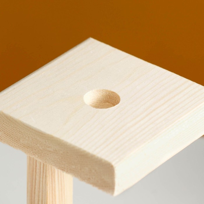 Кашпо деревянное 9&times;9&times;16,5 см с 1 колбой "Квадрат", натуральный Дарим Красиво