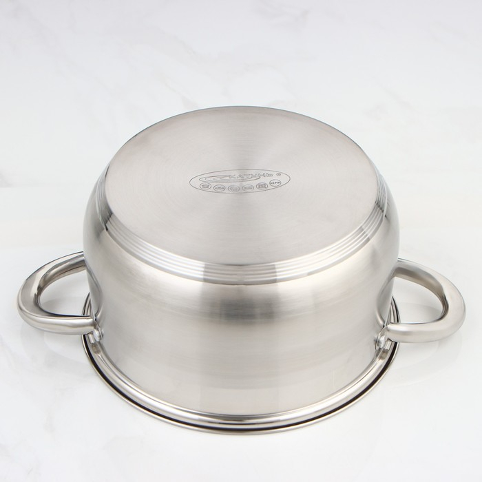 Кастрюля &laquo;Диана&raquo;, 6 л, d=24 см, капсульное дно, стеклянная крышка, индукция