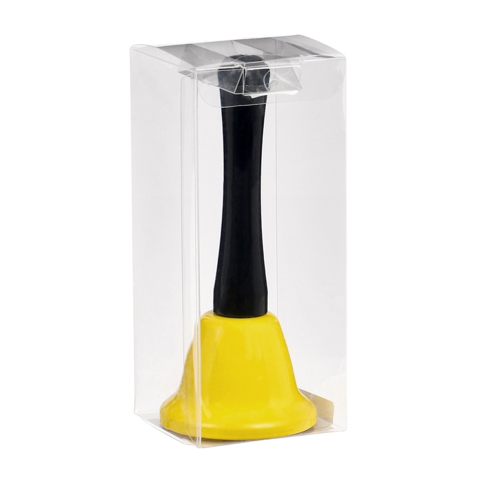 Колокольчик металлический, звонок настольный "Funk", 12.5 х 5 см, желтый