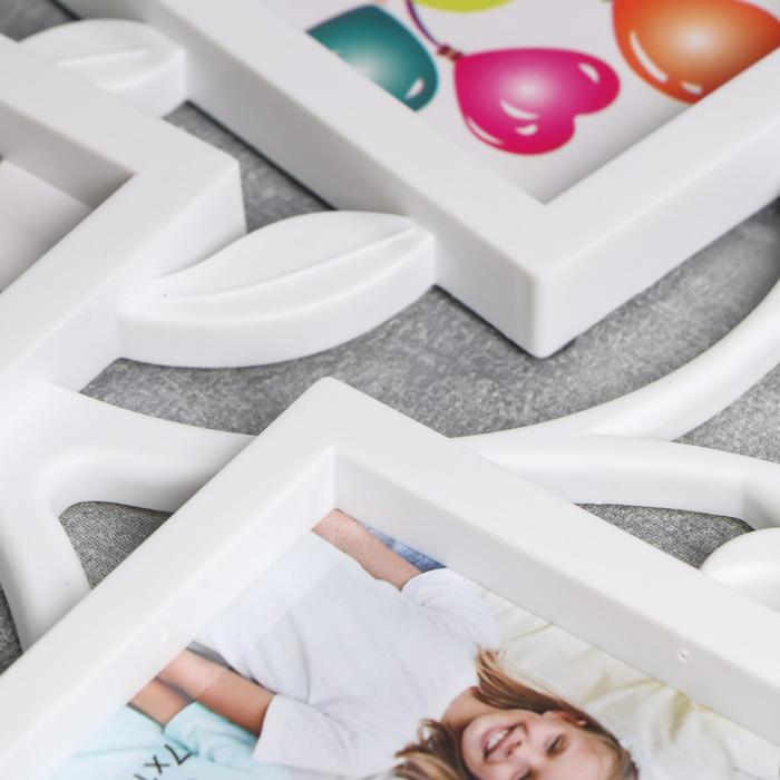 Фоторамка на 7 фото 7х7 см, 7х10 см, 13х9 см Фоторамка на 7 фото 7х7 см, 7х10 см, 13х9 см "Дерево желаний" белая 36х31 см