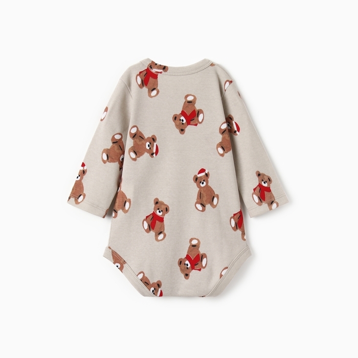 Боди с дл. рукавом Крошка Я "Новогодние медвежата", рост 62-68 см