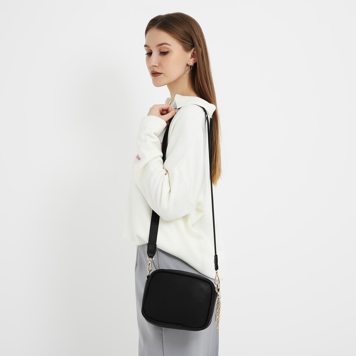 Сумка женская из искусственной кожи &laquo;чёрный&raquo;, 19х14х6 см.