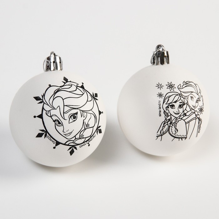 Новый год. Набор ёлочных шаров под раскраску, 2 штуки, 5.5 см, Холодное сердце Новый год. Набор ёлочных шаров под раскраску, 2 штуки, 5.5 см, Холодное сердце