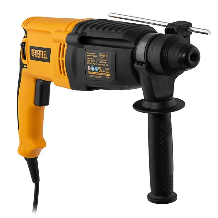 Перфоратор электрический DENZEL RHH-800-26 26607, SDS-plus, 800 Вт, 3 Дж, 4 режима Перфоратор электрический DENZEL RHH-800-26 26607, SDS-plus, 800 Вт, 3 Дж, 4 режима
