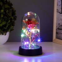 Ночник колба &laquo;Цветок&raquo; LED 3хAG10 красный 8,5х8,5х15,5см