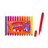 Фломастеры 24 цвета с пулевидным наконечником, в пластиковом пенале Дино МИКС Фломастеры 24 цвета с пулевидным наконечником, в пластиковом пенале Дино МИКС