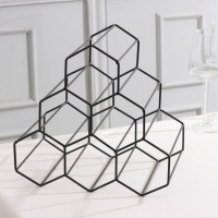 Подставка для бутылок Доляна &laquo;Соты&raquo;, 28,5&times;27,4&times;21 см, цвет чёрный