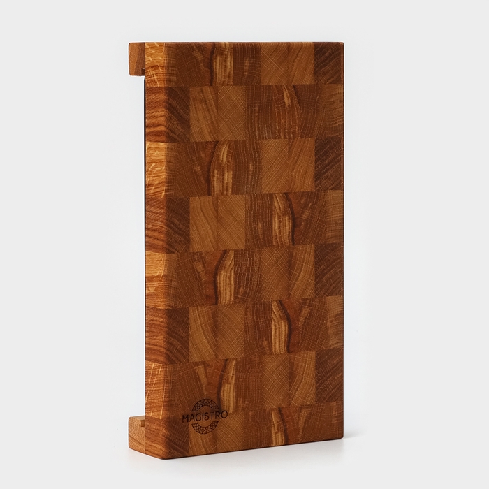 Доска разделочная Magistro, дуб, с металлической гастроёмкостью, 30,5&times;16,5&times;5 см, в крафтовой коробке