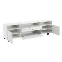 Тумба под ТВ Оливия, 2000х426х668,цвет белый / белый глянец