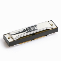 Губная гармошка, диатоническая, 10 отверстий, c-major, с футляром, серебристая