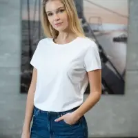 Футболка женская Ladies American U белая, размер XXL