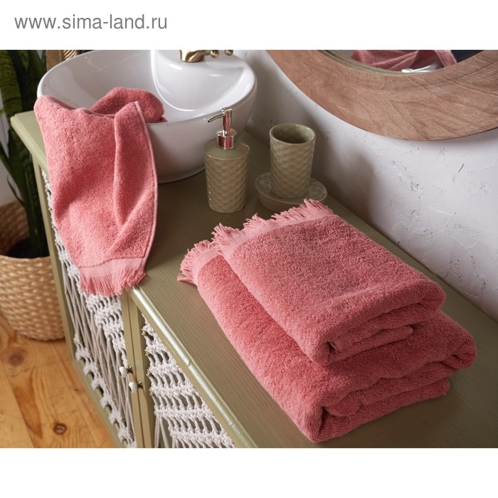 Полотенце махровое LoveLife Fringe 70х130 пыльный розовый, 100% хлопок,360 г/м2 Полотенце махровое LoveLife Fringe 70х130 пыльный розовый, 100% хлопок,360 г/м2
