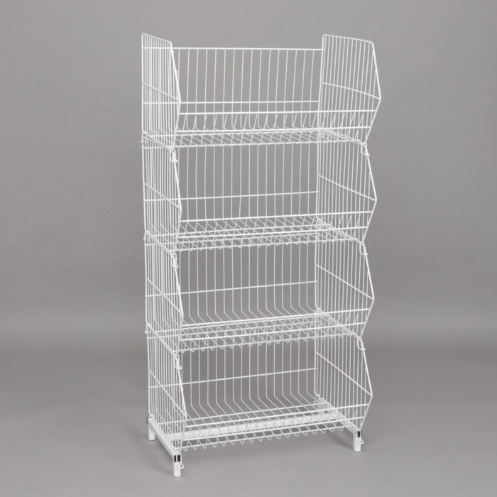 Горка-накопитель из четырёх корзин, 63&times;43&times;120, цвет белый