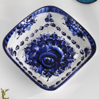 Блюдо «Сухарница», гжель, микс Блюдо «Сухарница», гжель, микс