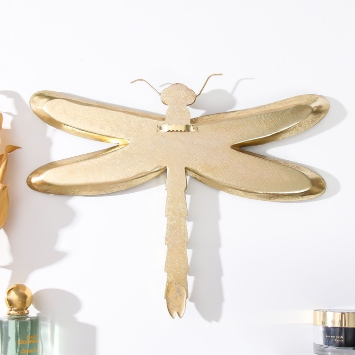 Панно настенное зеркальное Панно настенное зеркальное "Стрекоза" золото 28х4х23 см