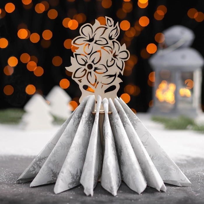 Салфетница деревянная &laquo;Букет с бантом&raquo;, 25&times;13&times;13 см