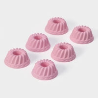 Набор форм для выпечки Доляна &laquo;Пальчики оближешь&raquo;, силикон, 6 шт, 7&times;3 см, цвет розовый