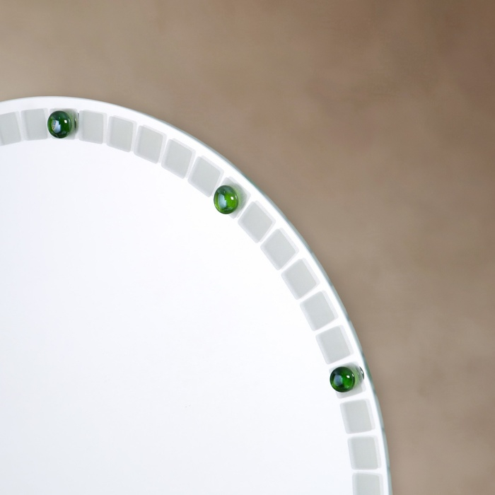 Зеркало &laquo;Одуванчики&raquo;, с пескоструйной графикой и фьюзингом, настенное, D=50 см МИКС