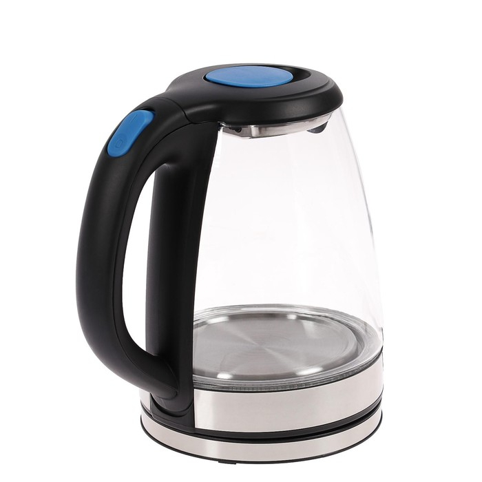 Чайник электрический Luazon LSK-1802, стекло, 1.8 л, 1500 Вт, подсветка, чёрно-синий Чайник электрический Luazon LSK-1802, стекло, 1.8 л, 1500 Вт, подсветка, чёрно-синий