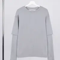 Футболка оверсайз с двойным рукавом Kosmos, светло-серая, размер XS/S