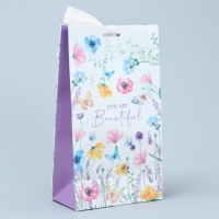 Пакет подарочный с лентой, упаковка, &laquo;Красота внутри&raquo;, 13 х 23 х 7 см