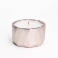 Свеча "Мрамор" в подсвечнике из гипса, 8,5х6см, шампань Свеча "Мрамор" в подсвечнике из гипса, 8,5х6см, шампань