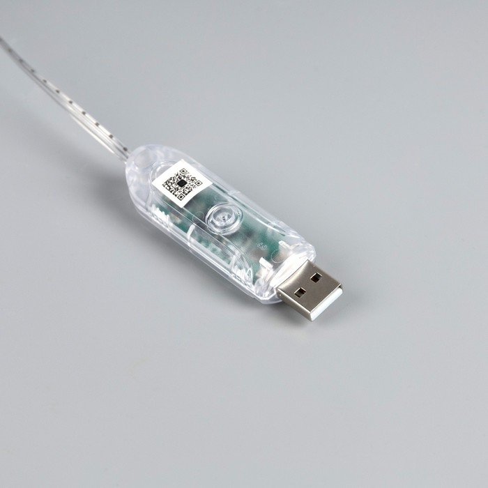 Умная гирлянда «Нить» 10 м роса, IP20, серебристая нить, 100 LED, управление с приложения, свечение RGB, USB Умная гирлянда «Нить» 10 м роса, IP20, серебристая нить, 100 LED, управление с приложения, свечение RGB, USB