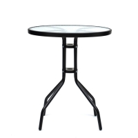 Стол садовый 60 х 70 см, цвет черный, столешница стекло Стол садовый 60 х 70 см, цвет черный, столешница стекло