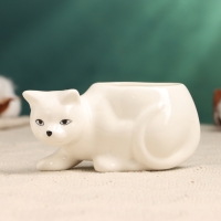 Горшок "Кошка Милка" белый, 11х5х5см Горшок "Кошка Милка" белый, 11х5х5см
