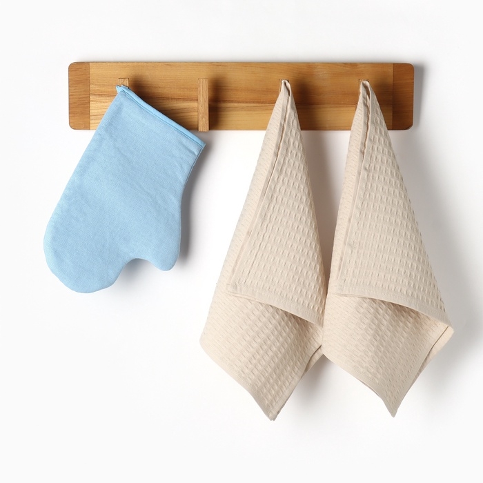 Набор кухонный Peace варежка 18х28см, полотенце вафля 2 шт.  35х60см