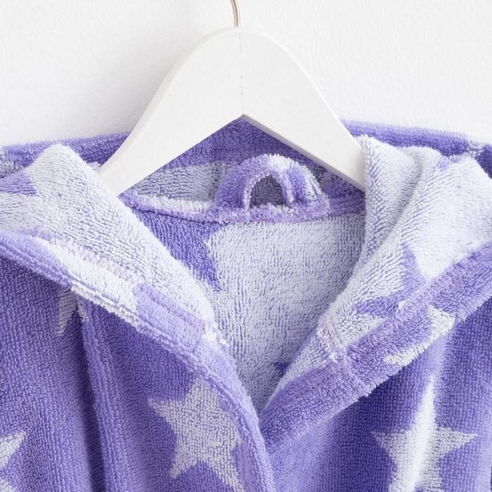 Халат махровый детский Крошка Я &laquo;Звездочки&raquo; размер 32, цвет лаванда, 100% хлопок 360 г/м2