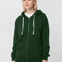 Толстовка на молнии с капюшоном Siverga, темно-зеленая, размер 3XL