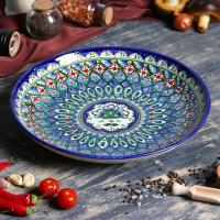 Ляган Риштанская Керамика "Узоры", 32 см, синий Ляган Риштанская Керамика "Узоры", 32 см, синий