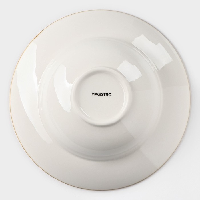 Тарелка фарфоровая для пасты Magistro &laquo;Церера&raquo;, 400 мл, d=19,5 см, цвет коричневый