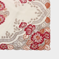 Салфетка сервировочная на стол &laquo;Незабудки&raquo;, ажурная, 45&times;30 см, цвет металлик розово-оранжевый