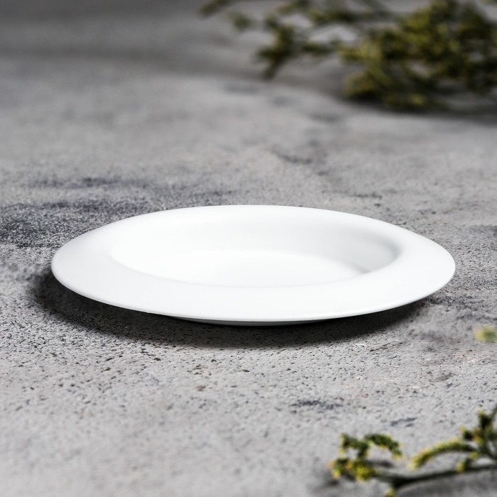 Подсвечник "Чашка" металл, 9,4х1,2 см, белый