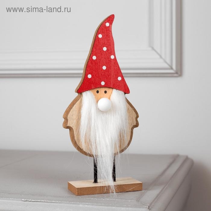 Светодиодная фигура &laquo;Дед Мороз&raquo; 7 &times; 22 &times; 5 см, дерево, батарейки CR2032 (в комплекте), свечение тёплое белое