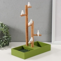 Сувенир дерево подставка для украшений "Птички на дереве" зелёный 24х12х32 см Сувенир дерево подставка для украшений "Птички на дереве" зелёный 24х12х32 см