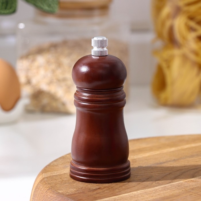 Мельница для специй Доляна, 10,5&times;4,5 см, металлический механизм, цвет коричневый