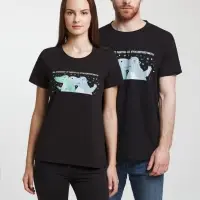 Футболка женская &laquo;Крокодилобегемоты&raquo;, черная, размер L