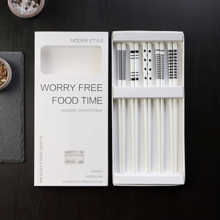 Набор керамических палочек для суши &laquo;Геометрия&raquo;, 10 предметов, h=24,5 см