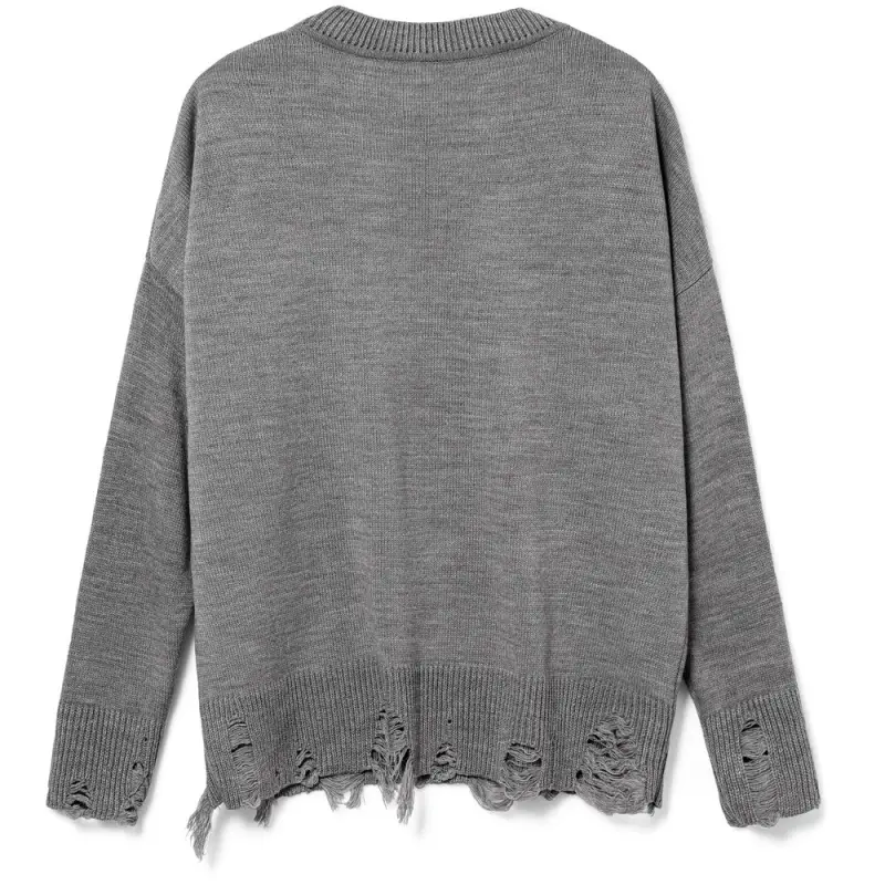 Джемпер оверсайз унисекс Grunge, серый, размер S/M Джемпер оверсайз унисекс Grunge, серый, размер S/M