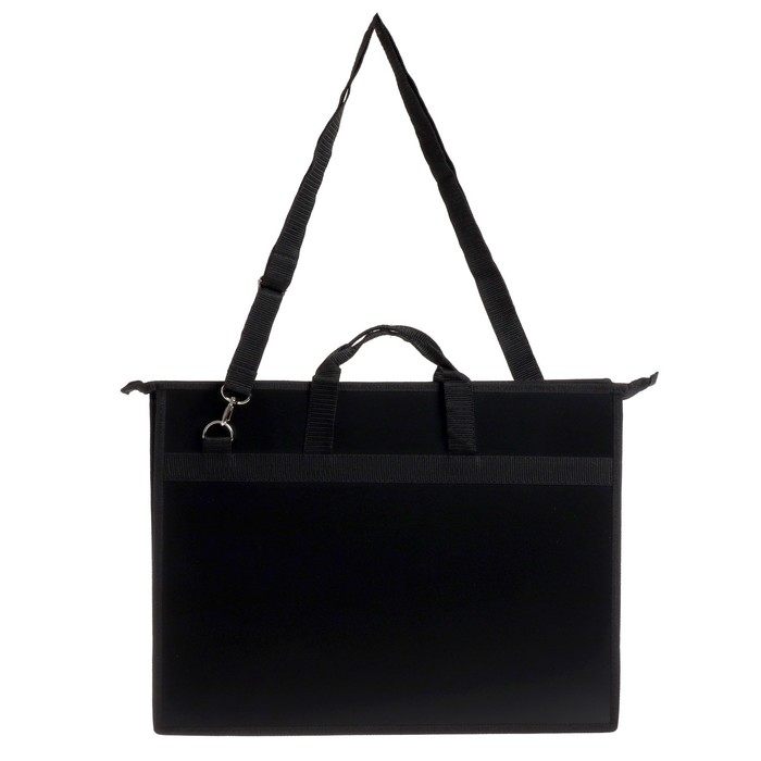 Папка для чертежей и рисунков A3, 420 х 343 х 50 мм, с ручками, пластиковая, молния сверху, 0.9 мм, Папка для чертежей и рисунков A3, 420 х 343 х 50 мм, с ручками, пластиковая, молния сверху, 0.9 мм, "Стандарт" ПР 5, плечевой ремень, чёрная